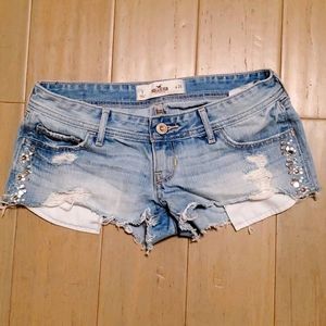 Hollister low-rise denim shirt (rhinestone)